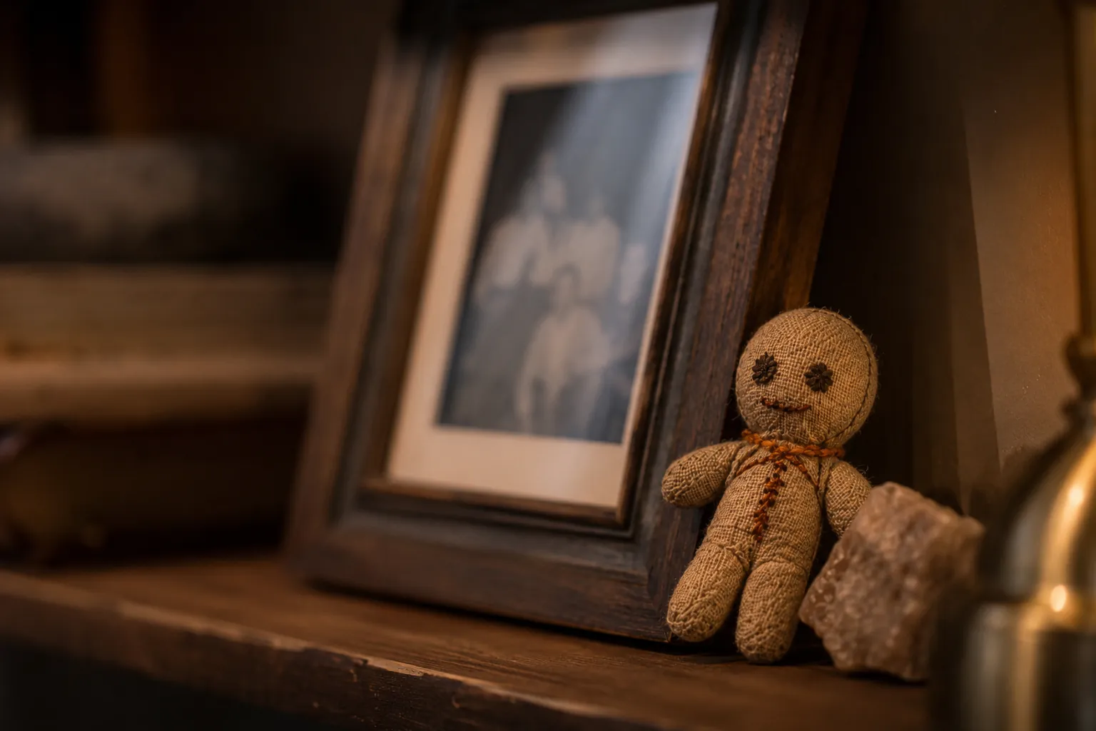 A Voodoo Vodka linen poppet kept in the wild — a #PourWithPurpose keepsake still.