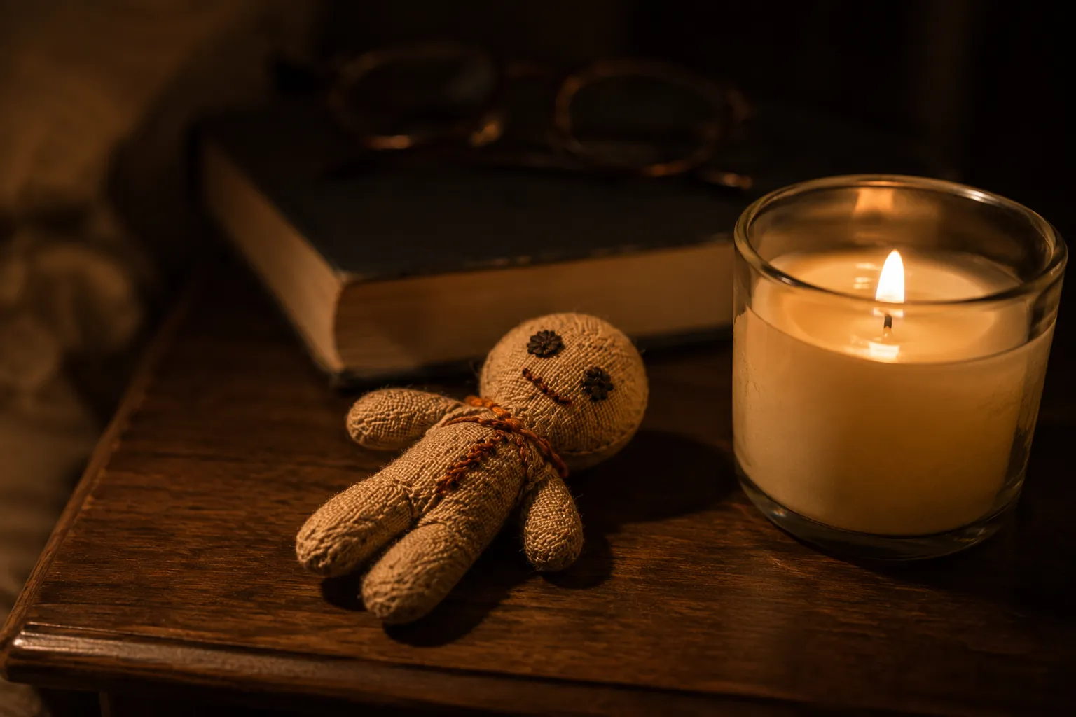 A Voodoo Vodka linen poppet kept in the wild — a #PourWithPurpose keepsake still.