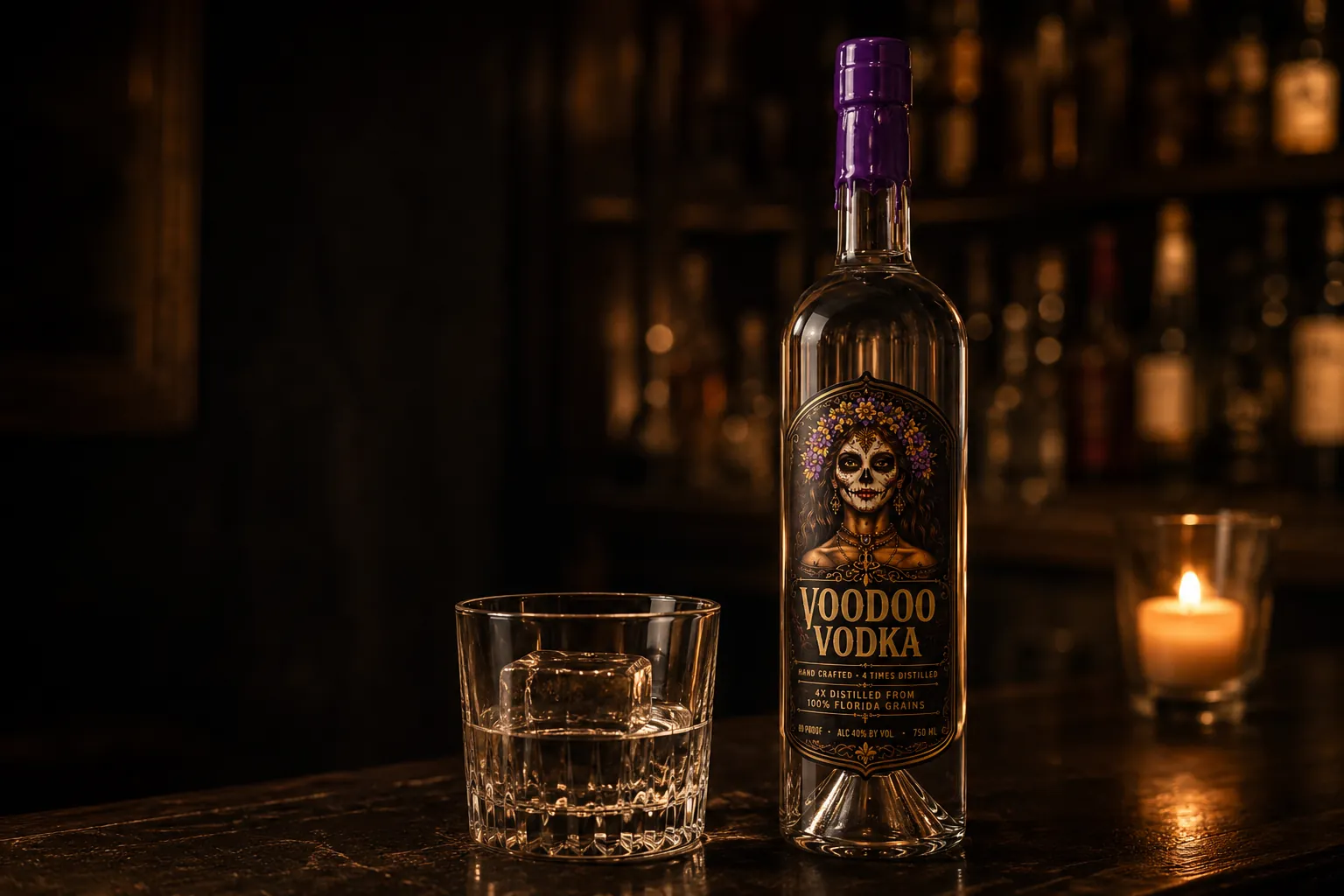 A Florida porch at dusk with a Voodoo Vodka cocktail.